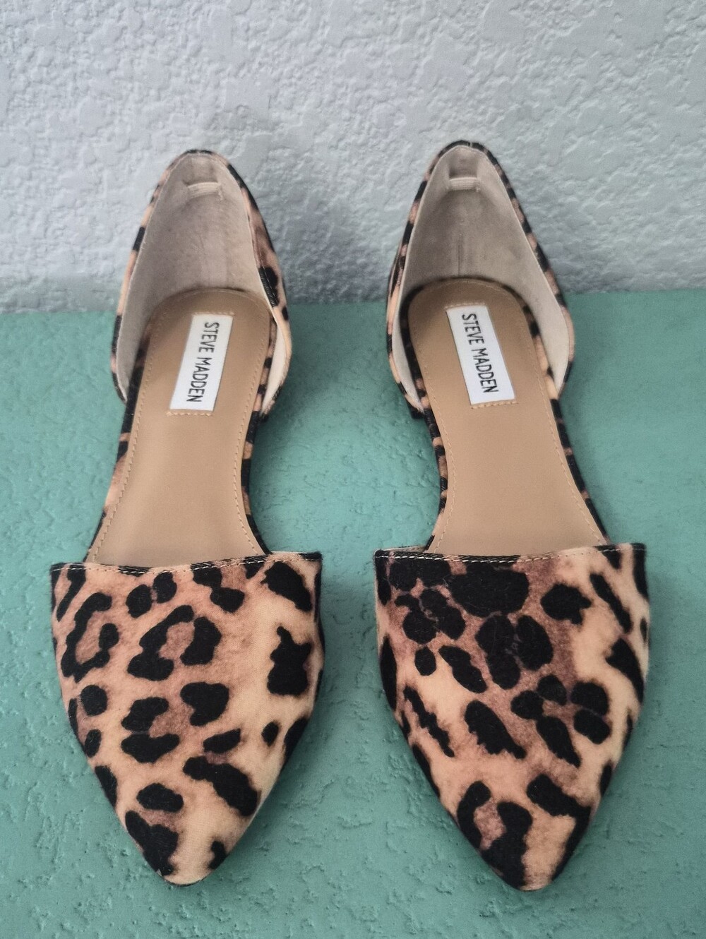 Steve Madden Leopard Calf Hair D'Orsay Pointed Toe Flats Size 7 NWT